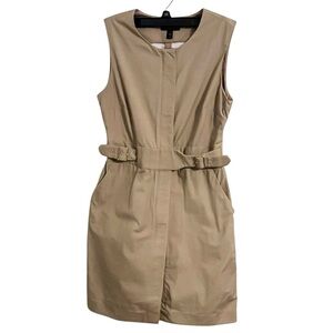 J. Crew Tan Sleeveless Belted Shift Dress